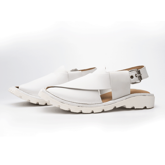 Upstreet White kaptan Vibram Sole - Upstreet Co