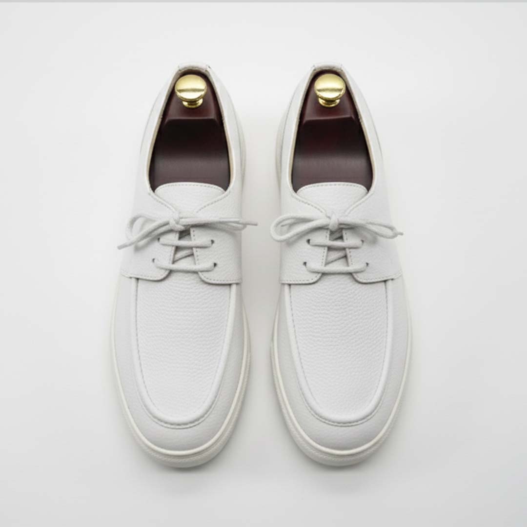 White Premium Leather Sneakers for Men All Day Comfort- US0067